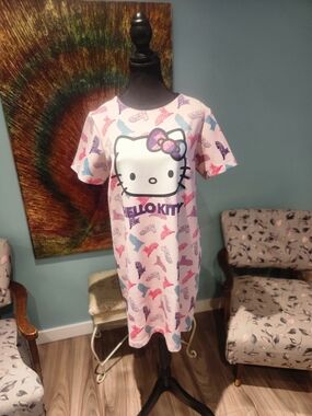 Hello Kitty Pink Graphic Kids Pajama Nightdress